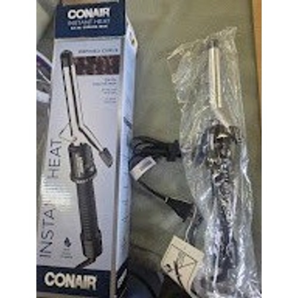 Conair Instant Heat 3/4 Inch Curling Iron CD81S Silver Black Hair Styling Tool